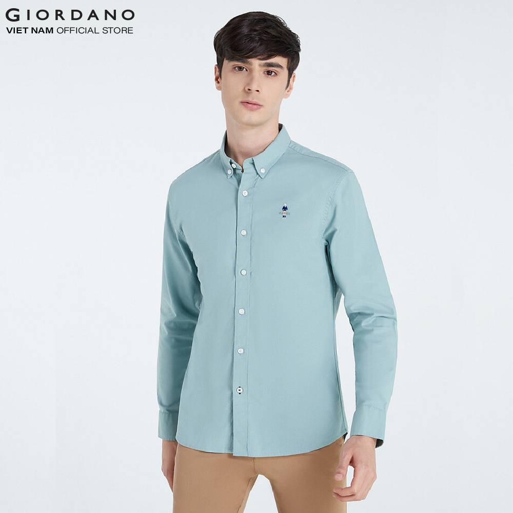 Áo Sơ Mi Oxford Nam Dài Tay Logo Classics Giordano Classic Shirt 01040043