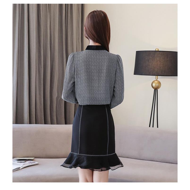 Áo sơ mi nữ thắt nơ tay dài form rộng kiểu Hàn Quốc