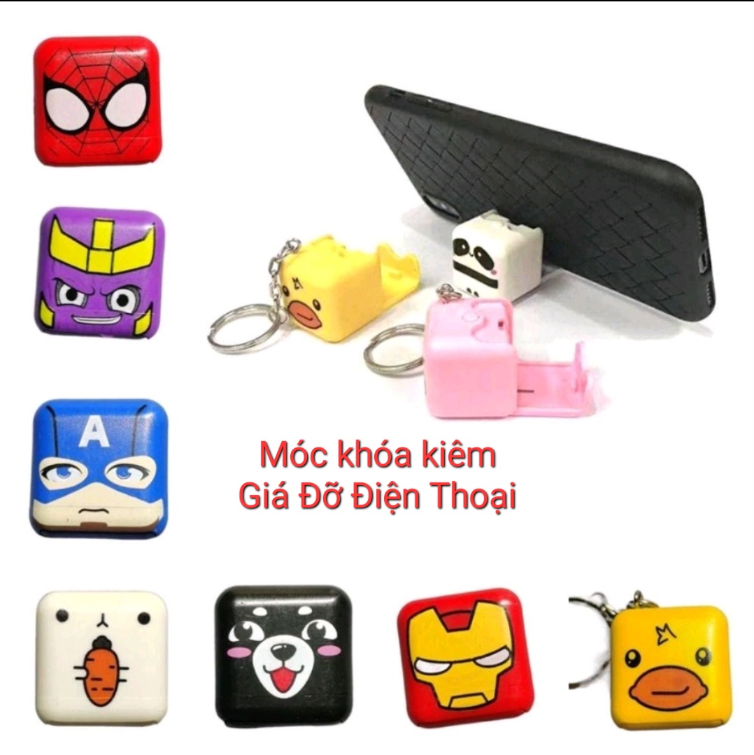Giá đỡ điện thoại di động kiêm móc treo chìa khoá. đồ trang sức hoạt hình sáng tạo Icon Đáng yêu
