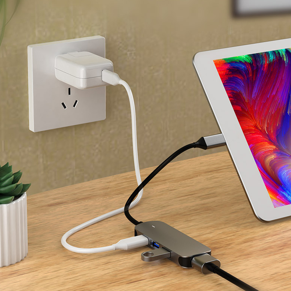Bộ Chuyển Nguồn Đa Phương Tiện Độ Nét Cao Loại C Đế Chuyển USB 4 Trong 1