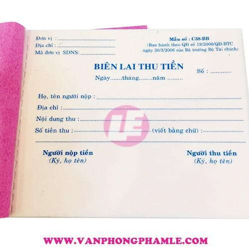 Biên lai thu tiền nhỏ 2 Liên 9 x 13 cm