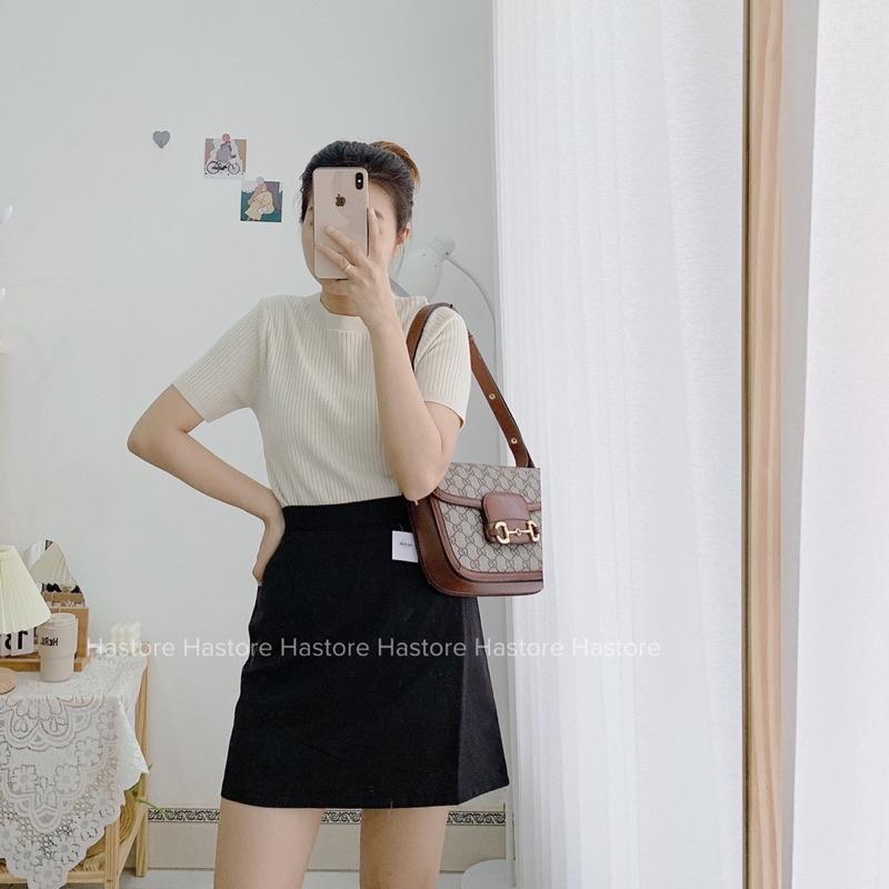 Áo len đũa cộc tay basic