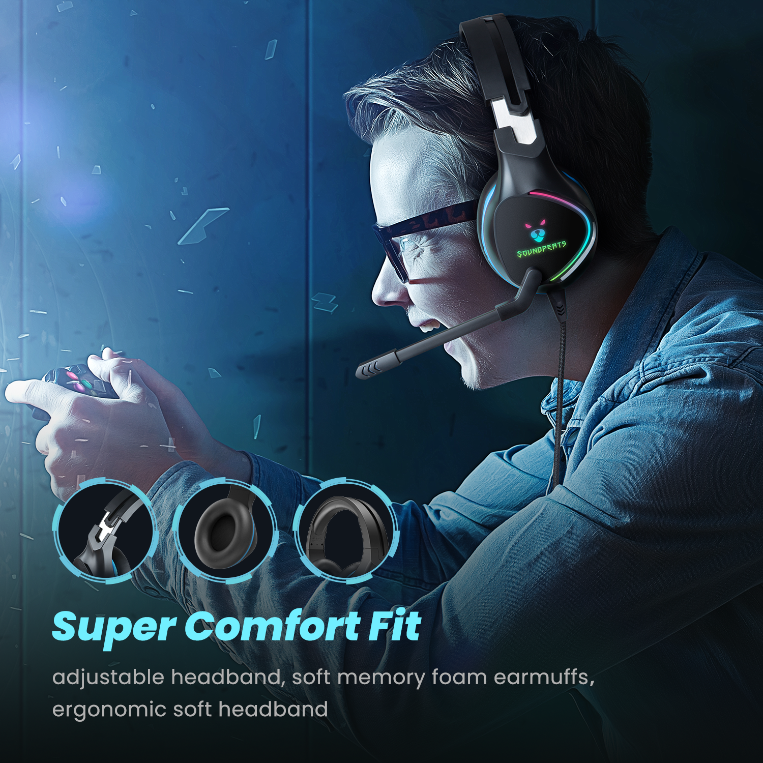 Tai nghe chụp tai Gaming Soundpeats G1 - Hàng chính hãng