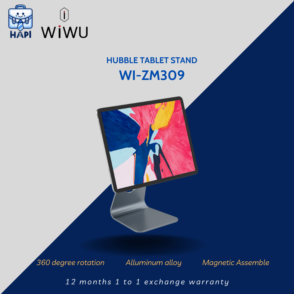 Giá đỡ máy tính bảng hàng chính hãng WiWU Hubble Tablet Stand Wi-ZM309: Điều chỉnh 360 độ, hợp kim siêu bền, chắc chắn, dùng cho iPad 11-12.9 inch