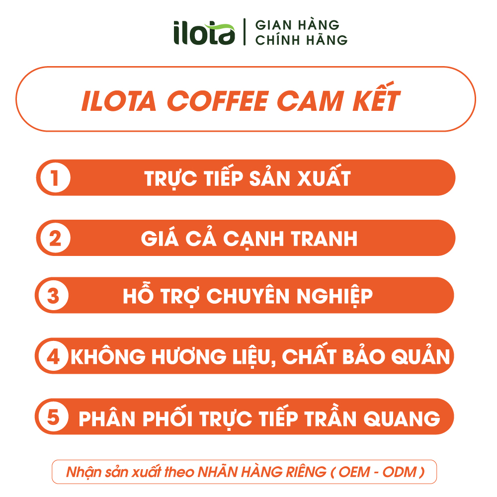 Cà phê ILOTA 3 ĐẬM rang xay nguyên chất dạng xay mộc Arabica Robusta gói 500gr