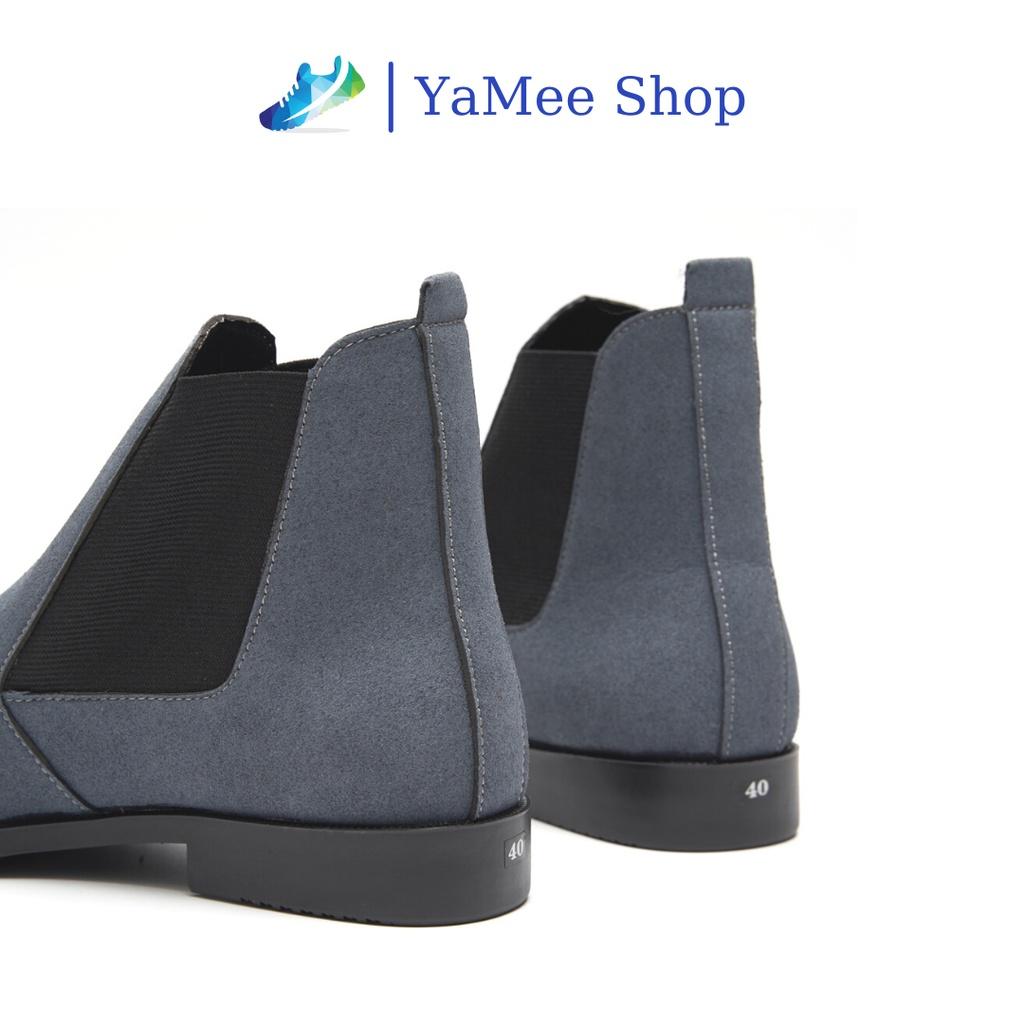 Giày chelsea boots da lộn, cổ chun, đế khâu chắc chắn- mã CBDLB