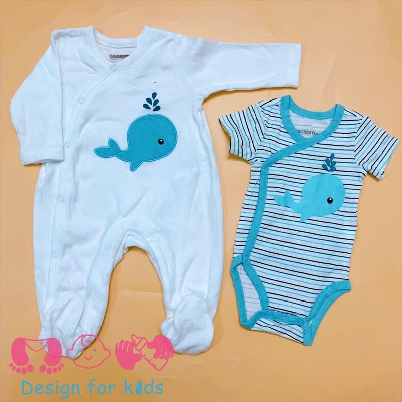 Sleepsuit / bodysuit vạt chéo hãng Orchestra xuất Pháp cho bé trai và bé gái