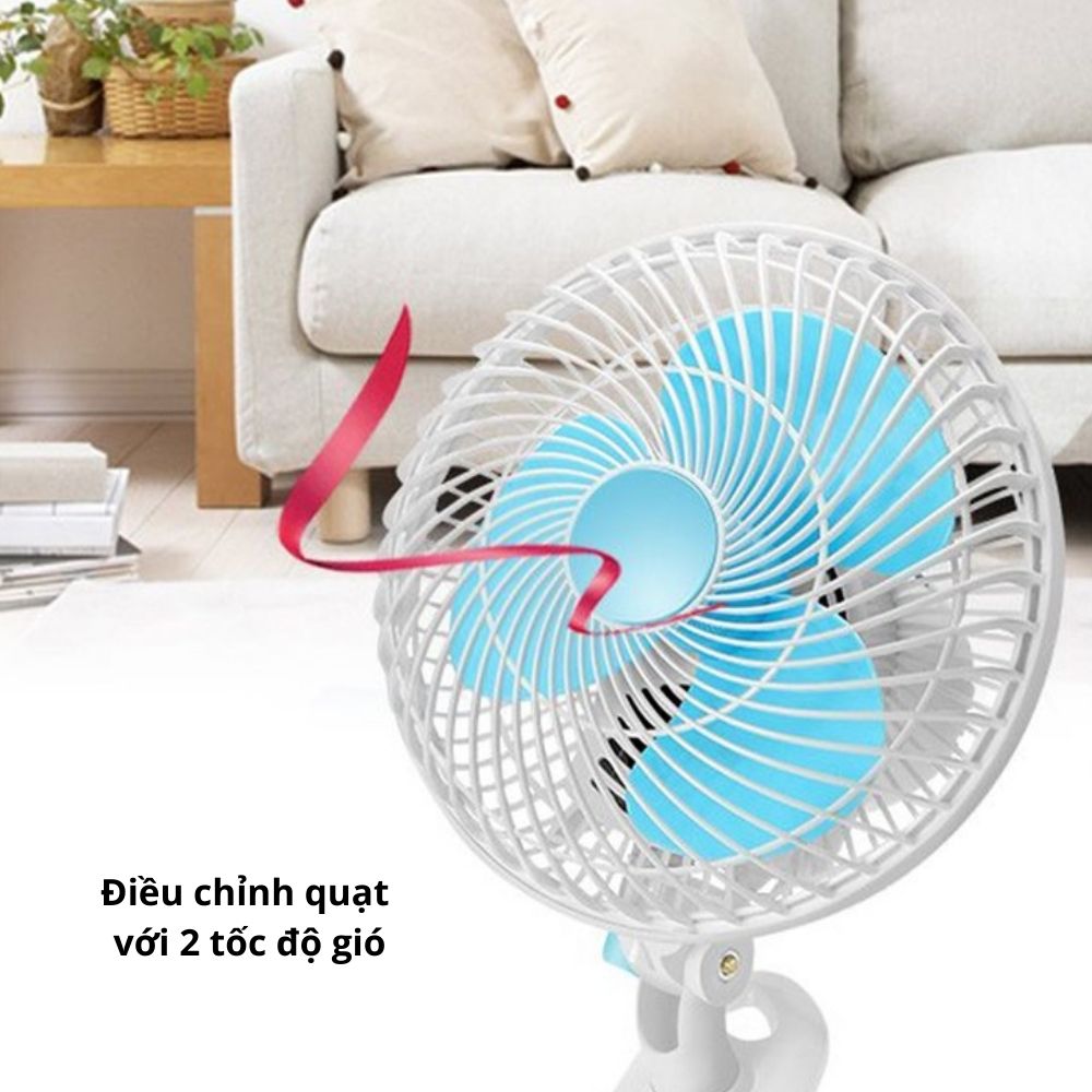 Quạt Mini Để Bàn Chân Kẹp Đa Năng Treo Tường