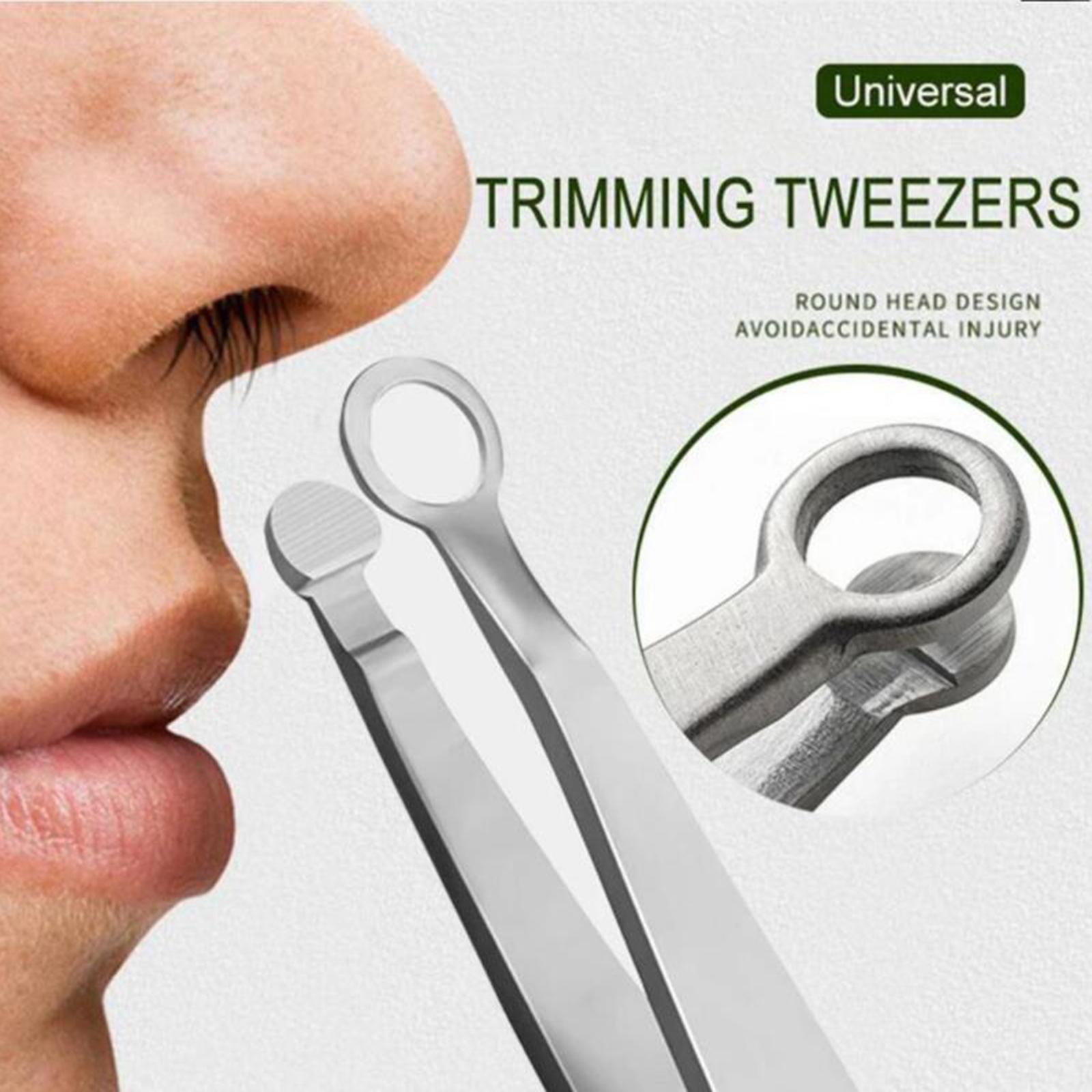 Universal Stainless Steel Nose Hair Trimming Tweezers Trimmer Makeup Tools Made of Premium Materials