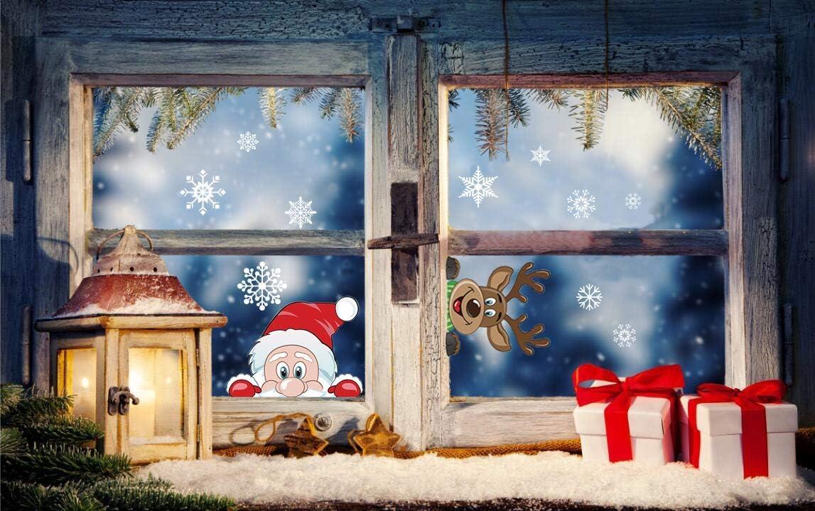 4 tờ dán cửa sổ dán bông tuyết tĩnh để trưng bày cửa sổ Giáng sinh