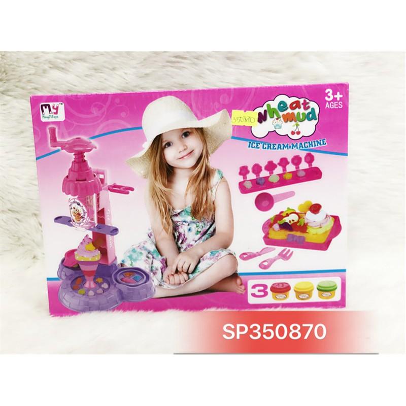 Hộp đất sét làm kem ly, máy làm kem, 3 hủ , 666-28 - SP350870