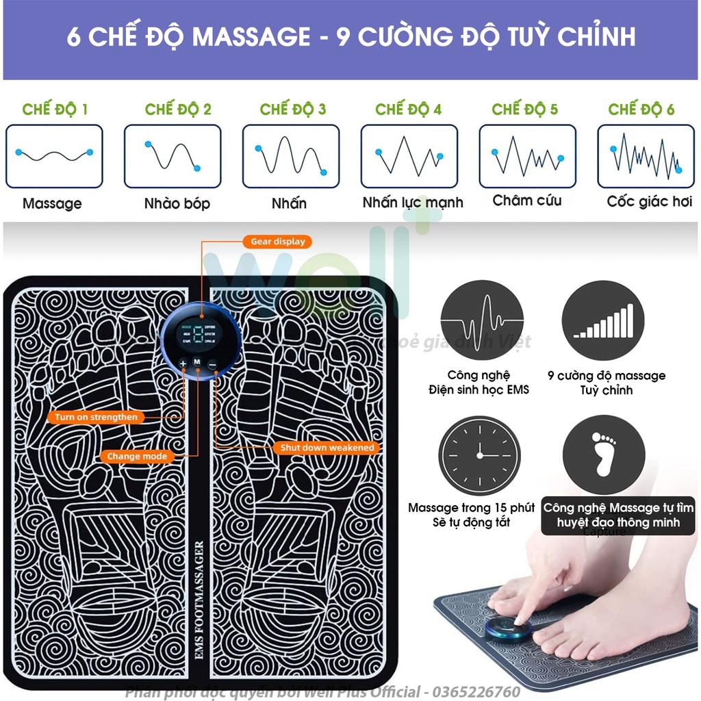 Thảm Mát Xa Chân Mô Phỏng SPA Cao Cấp - Điện Sinh Học EMS Hỗ Trợ Giảm Đau Mỏi, Cải Thiện Tuần Hoàn Máu