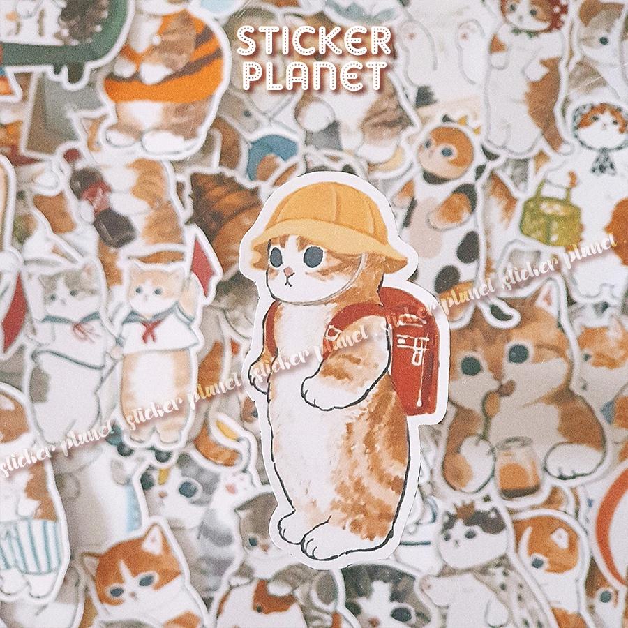 Sticker mèo đáng yêu chống thấm nước dán mũ bảo hiểm guitar ukulele điện thoại laptop chủ đề cute kitten