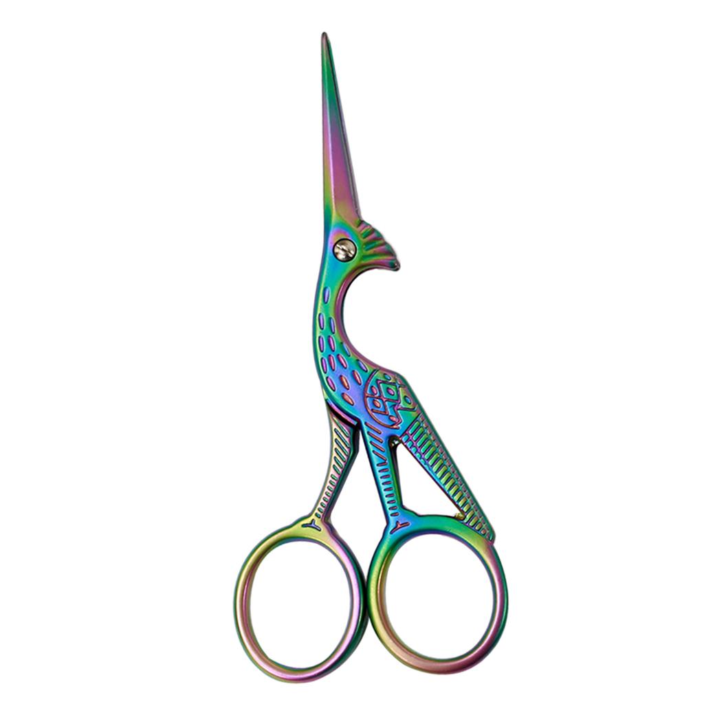 Crane Design Stainless Steel Sewing Embroidery Scissors Cutter Colorful