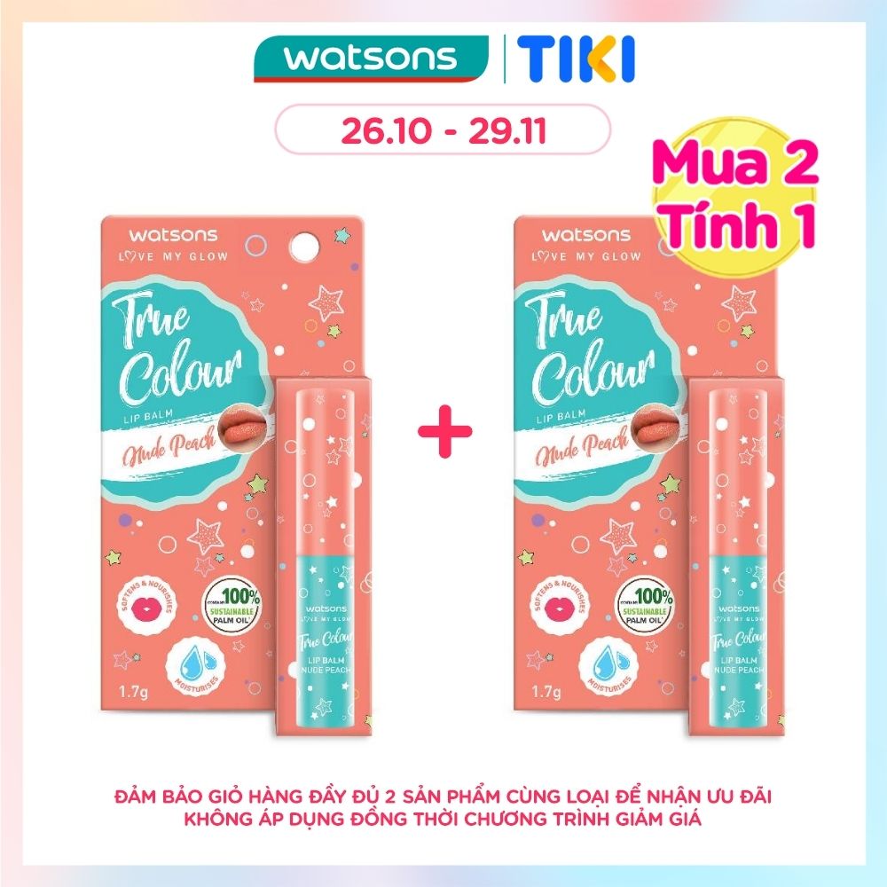 Son Dưỡng Có Màu Watsons True Color Nude Peach 1.7g