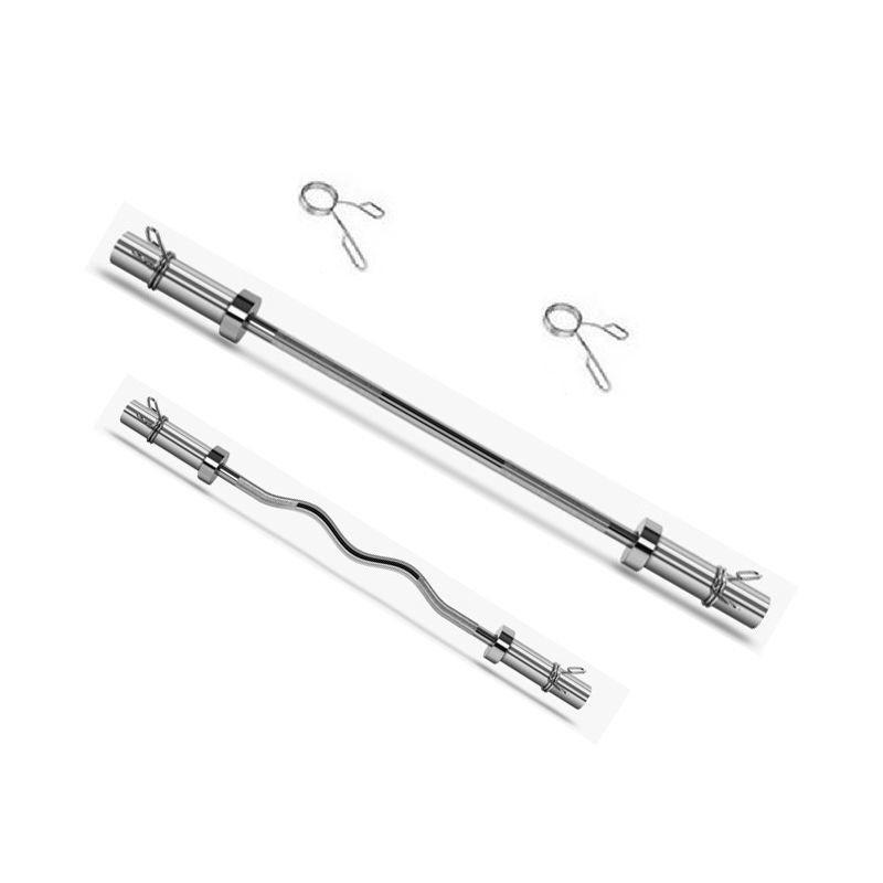 Thanh đòn cong ziczac đặc mạ sáng bóng dài 1m2 phi 50 hàng nhập khẩu Tặng kèm 2 kẹp khóa inox