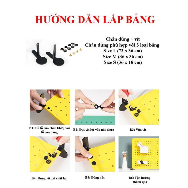 Bảng lỗ Pegboard Dola Home cao cấp dạng chân đứng để bàn để dụng cụ làm việc, tai nghe, mô hình, bàn phím, laptop