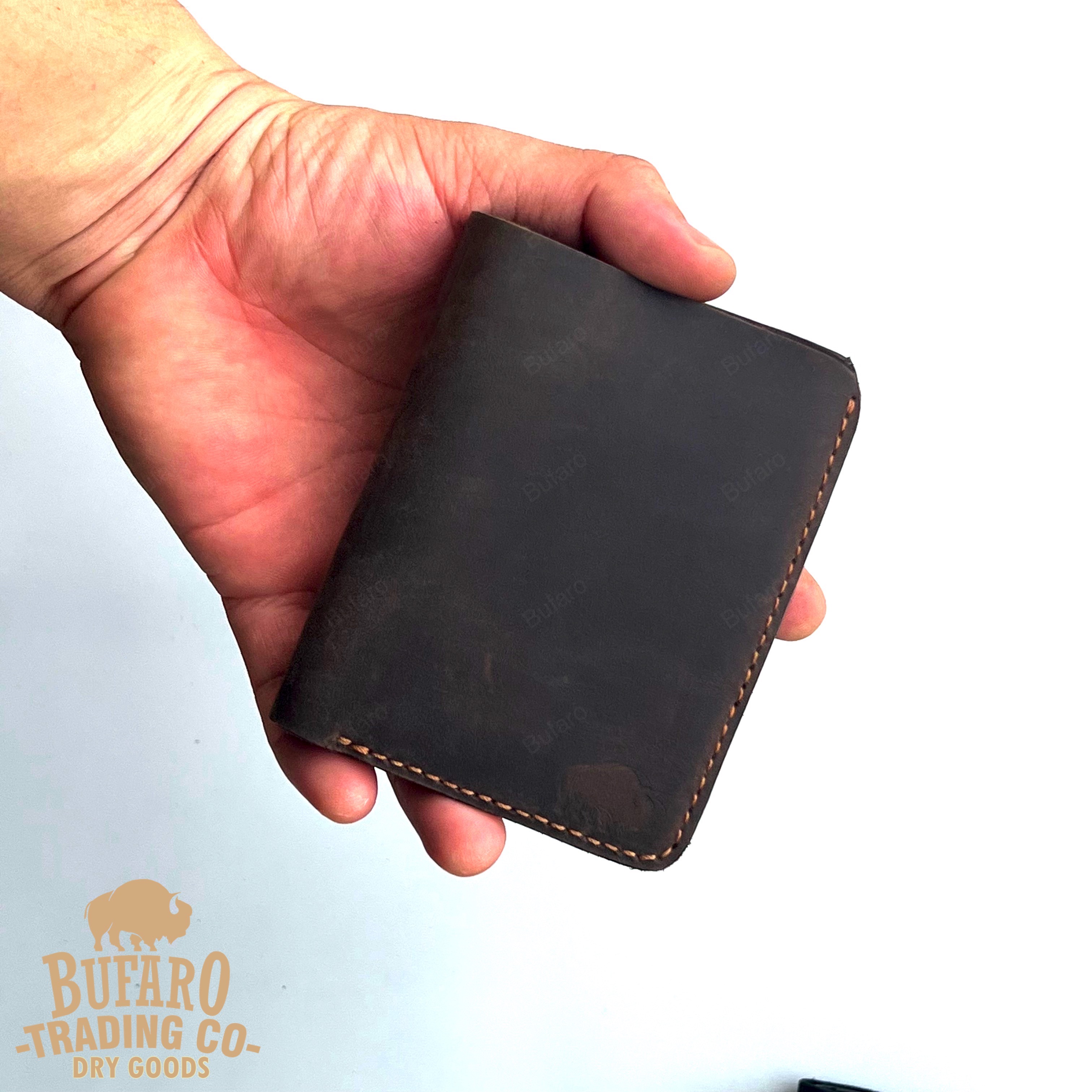Ví nam da sáp handmade - Bifold wallet leather handmade | VS01