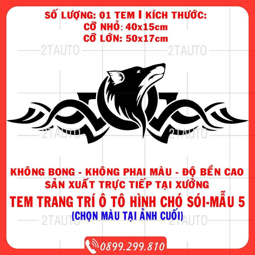 Tem decal sticker dán xe HÌNH CHÓ SÓI nhiều kích thước, chống thấm nước, logo CON SÓI WOLF dán trang trí xe hơi - MẪU 5