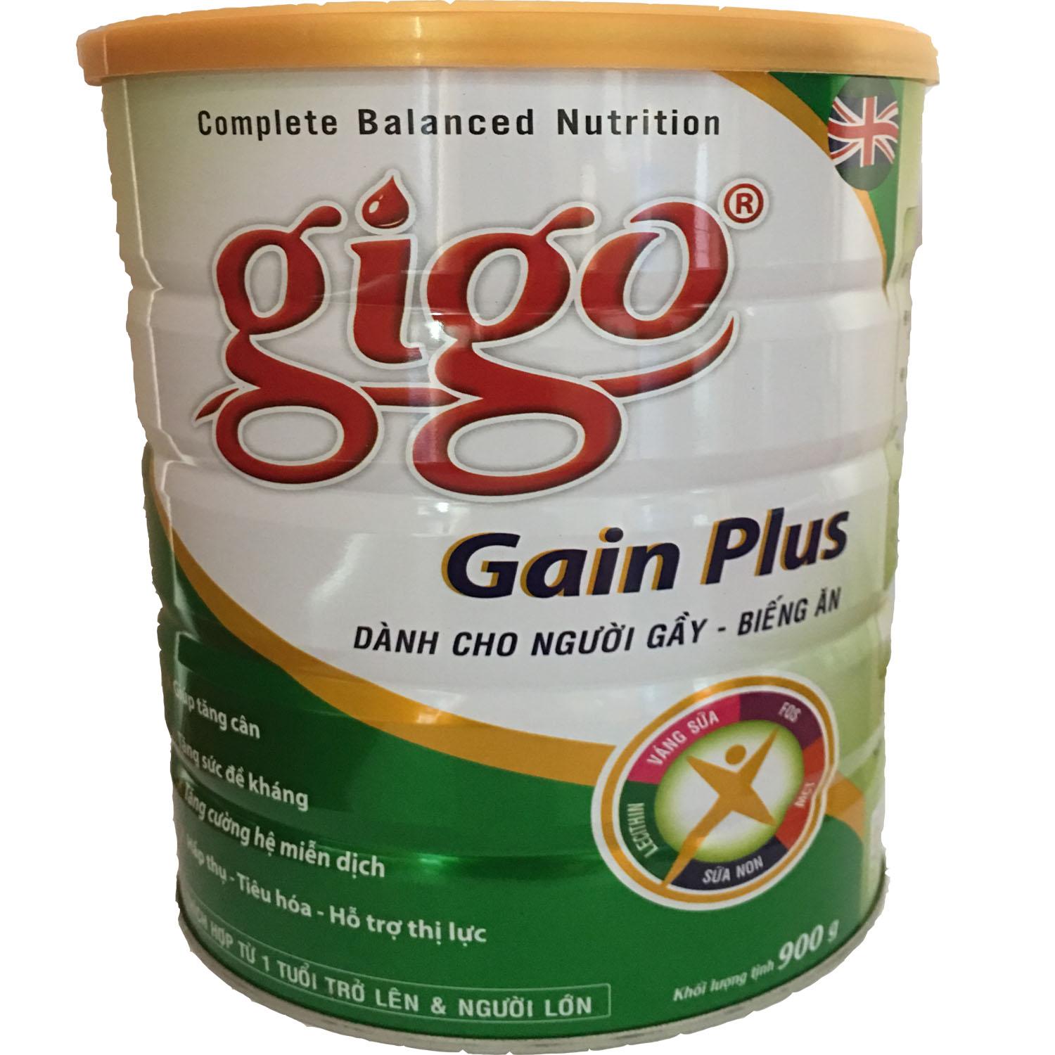 Combo 2 Hộp Sữa Bột Gigo Gain Plus 900g – Bổ Sung Vitamin & Khoáng Chất – Giúp Ăn Ngon Miệng, Hỗ Trợ Tiêu Hóa – Hàng Chính Hãng