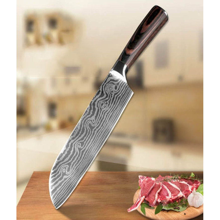 DAO BẾP NHẬT SANTOKU THÉP DAMASCUS MÃ IDT116