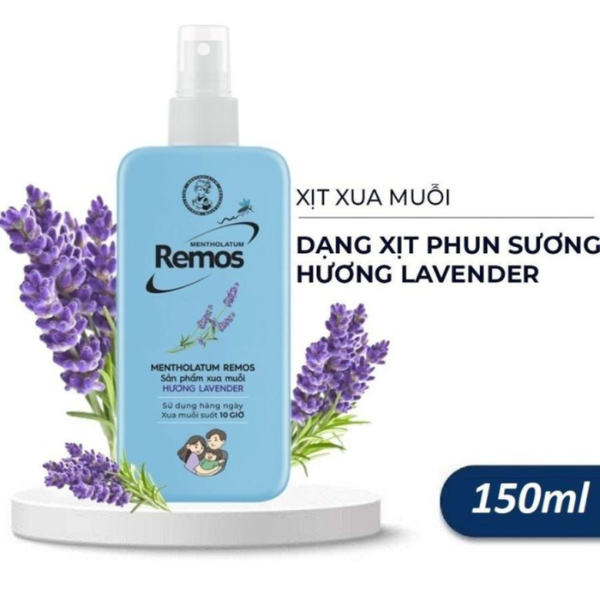 Dung dịch chống muỗi Remos dạng phun sương hương Lavender 150ml
