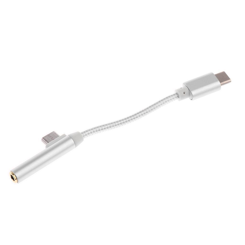2 Pieces 2 in 1 Type C 3.1 Male to 3.5mm Female Stereo Audio Headphone Adapter
