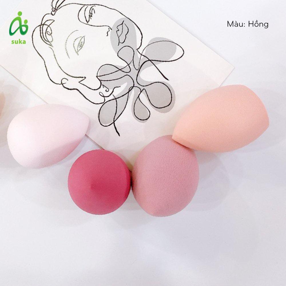 Set 4 bông mút trang điểm bọt biển hình trứng mềm mịn siêu xinh SK