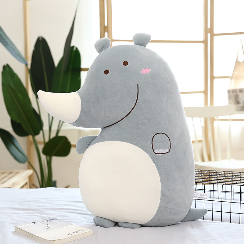 Gấu Bông Hình Chú Tê Giác Nhỏ &quot;Little Rhino&quot; Cực Cool 38cm Quà Tặng Siêu Đáng Yêu (Màu Xám Ghi)