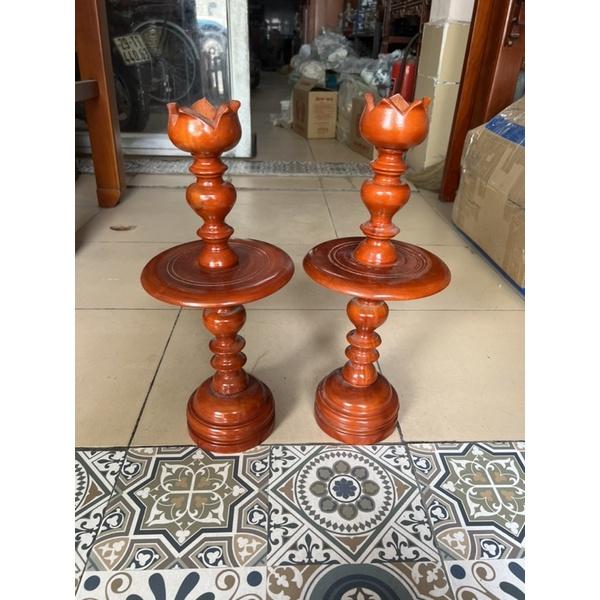 Đôi nến thờ gỗ hương ta cao 45cm