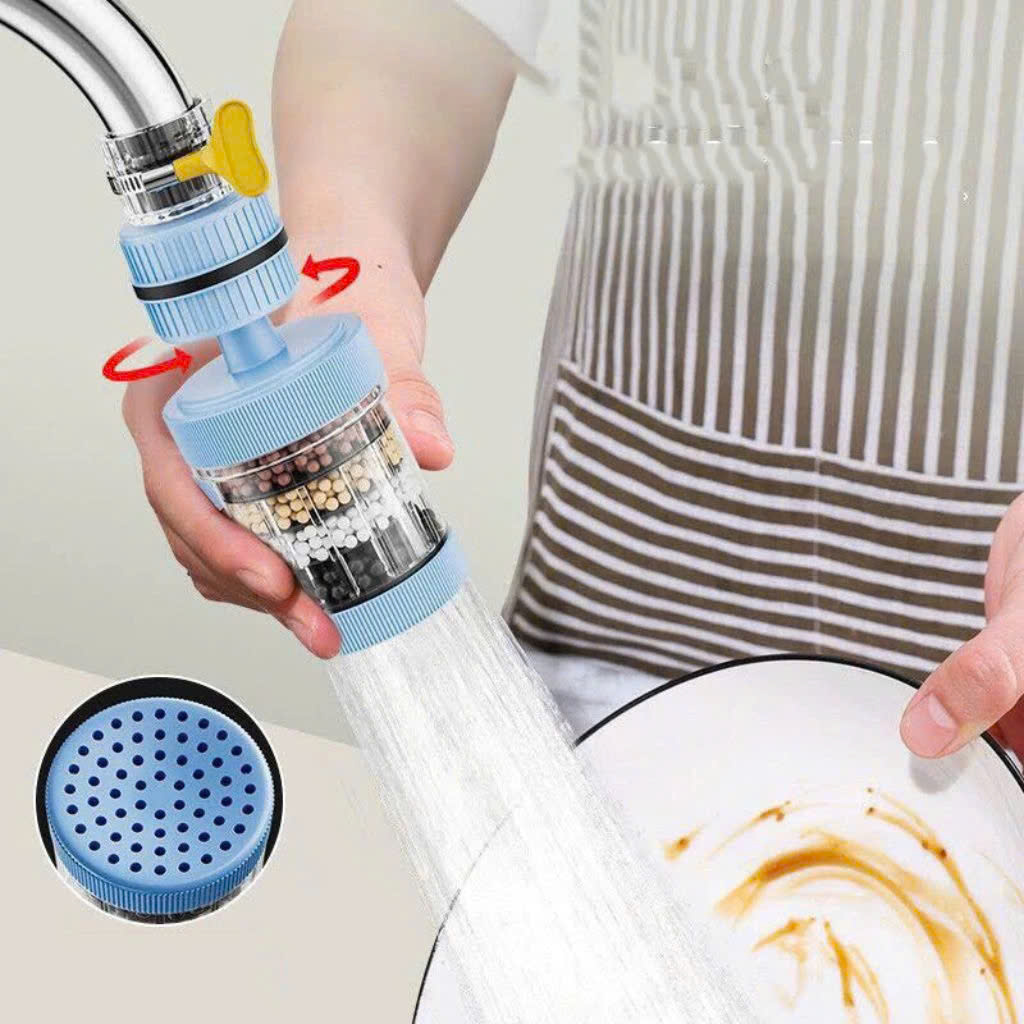 Vòi Lọc Nước Xoay 360° Gắn Lavabo &amp; Nhà Bếp – 6 Lớp Lọc Than Hoạt Tính, Loại Bỏ Clo, Cặn Bẩn, Điều Chỉnh pH- HÀNG CHÍNH HÃNG MINIIN