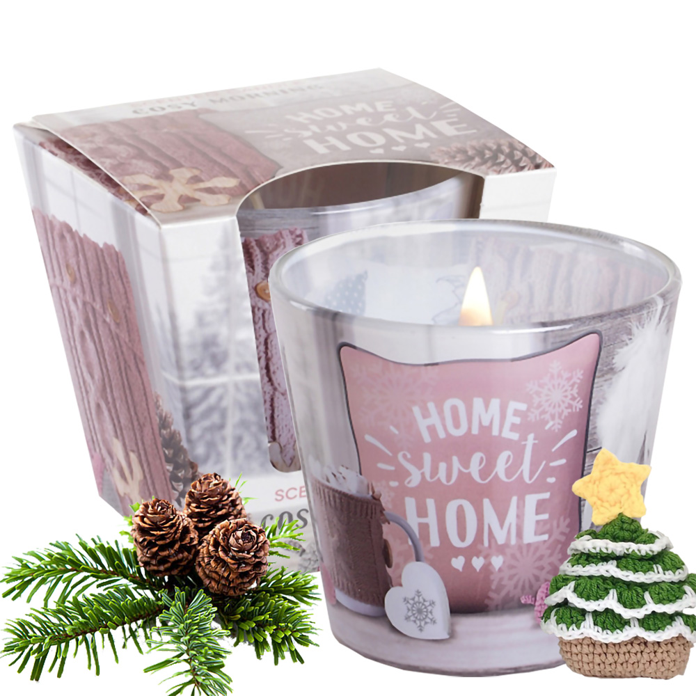 Ly nến thơm tinh dầu Bartek Home Sweet Home 115g QT06457 - hương thông, len