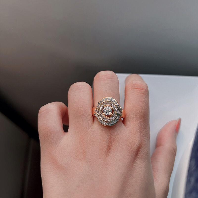 Nhẫn nữ xi vàng siêu sáng bền màu Kami