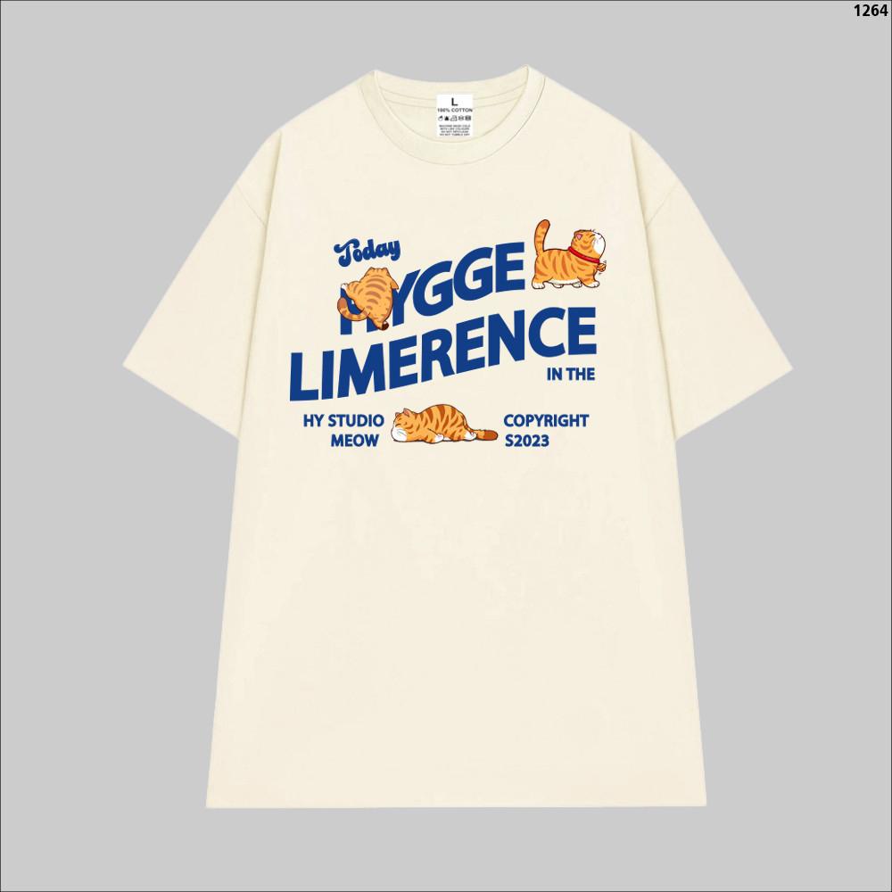 Cao cấp - Áo thun tay lỡ unisex nam nữ oversize in chữ Hygge Limerence