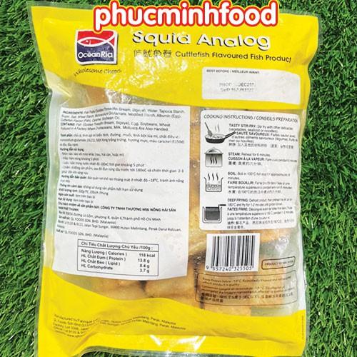 Mực cuộn Malaysia, mực khoanh Malaysia, Viên Thả Lẩu Mực Cắt Khoanh Squid Analog Ocean Ria gói 500gram