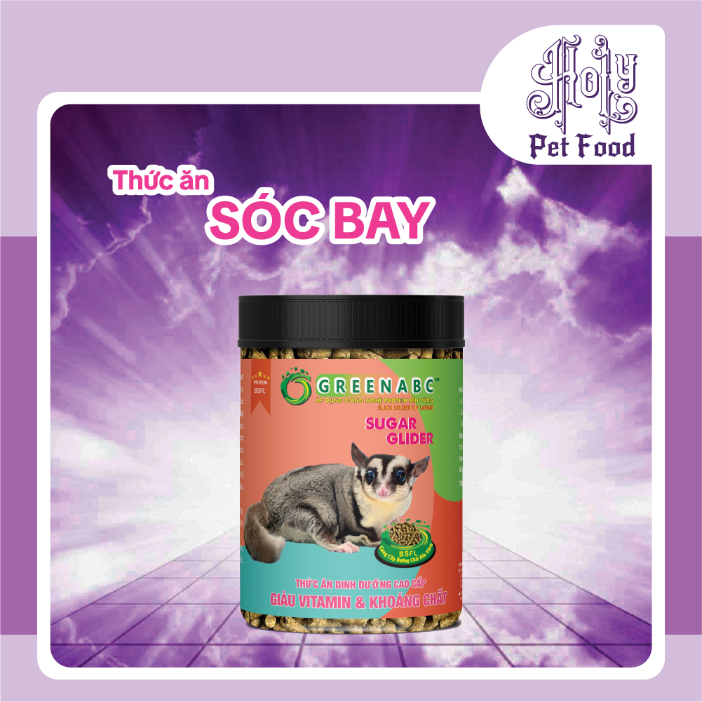 Thức ăn SÓC BAY, Sugar Glider - Mượt lông, Tăng đề kháng, Cơ thể toàn diện - hộp 480g