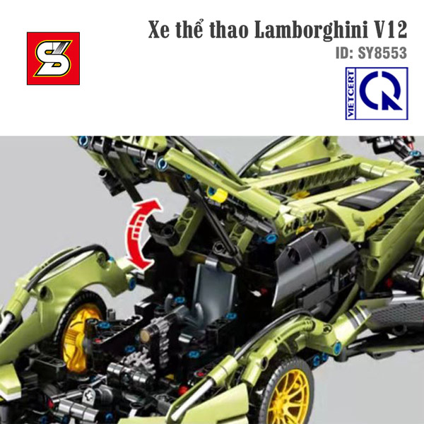 Đồ chơi lắp ráp mô hình tĩnh Xe thể thao Lamborghini V12 - SY BLOCK 8553 ( chọn mẫu)