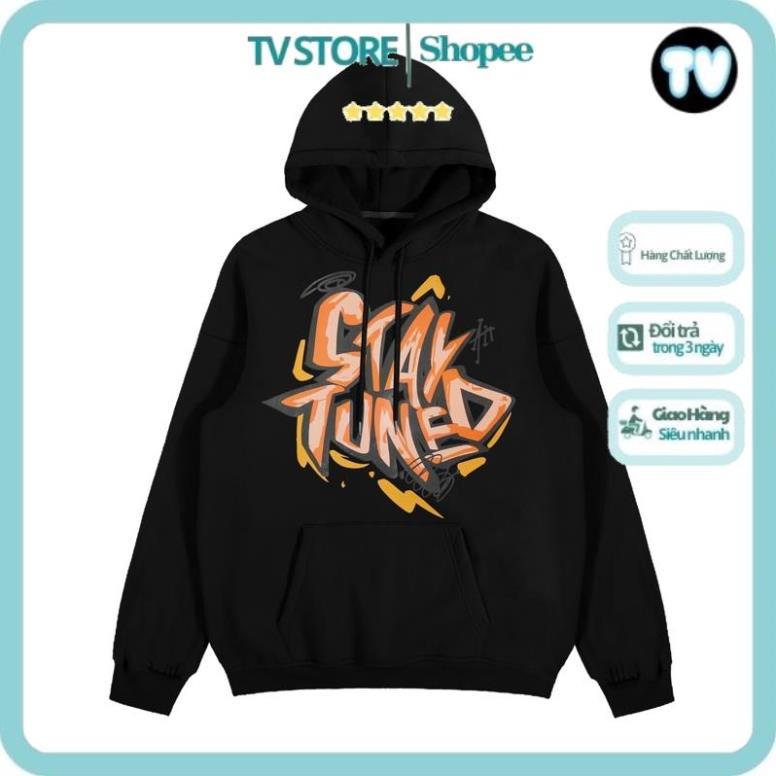 Áo Nỉ Nam TVSTORE Áo khoác Sweater dáng rộng màu đen in chữ Graffiti thời trang mùa thu cho học sinh