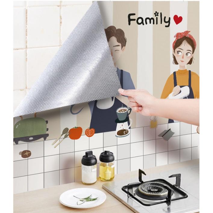 Giấy Dán Tường Bếp Cách Nhiệt Chống Dầu Mỡ, Chịu Nhiệt, Decal Dán Bếp 3D Họa Tiết