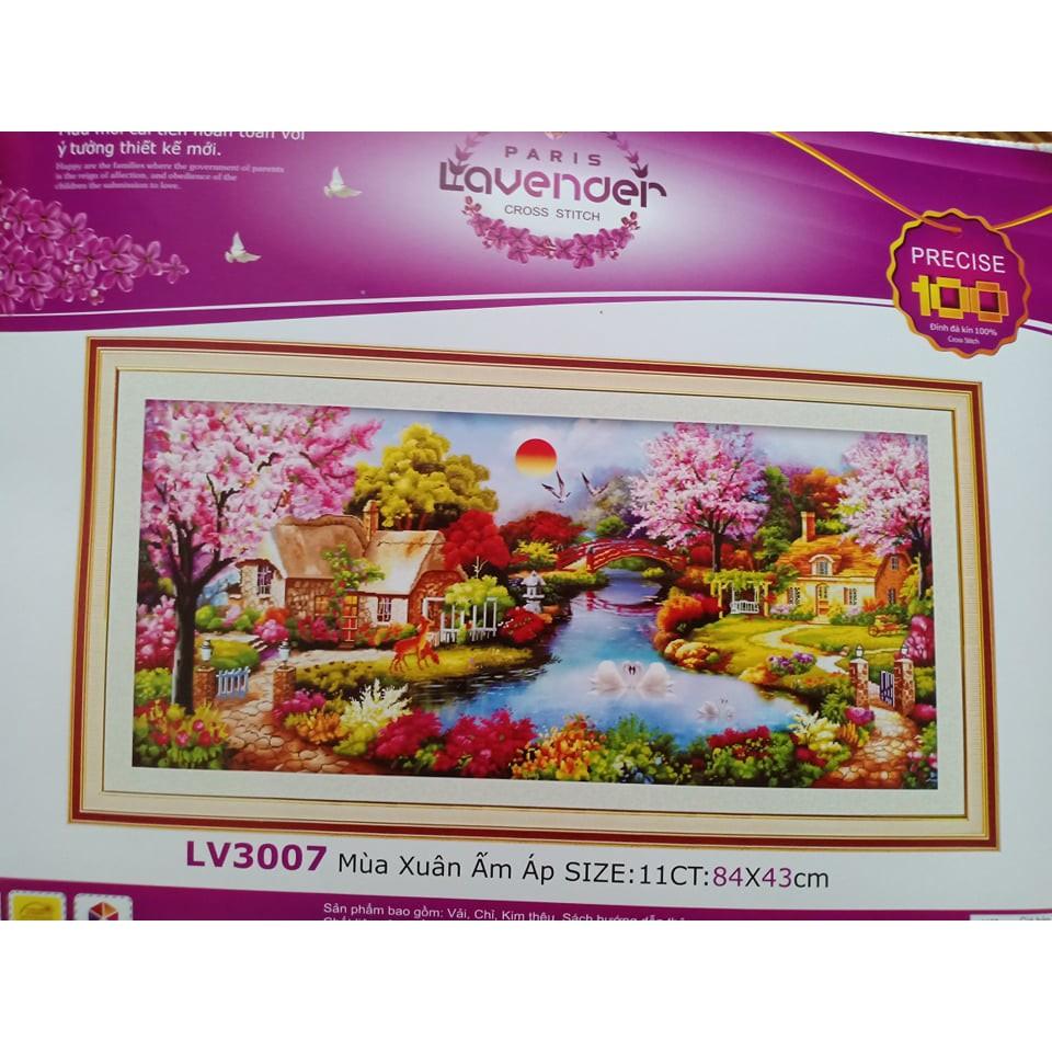 Tranh thêu chữ thập Mùa Xuân Ấm Áp  I 84x43cm I  LV3007