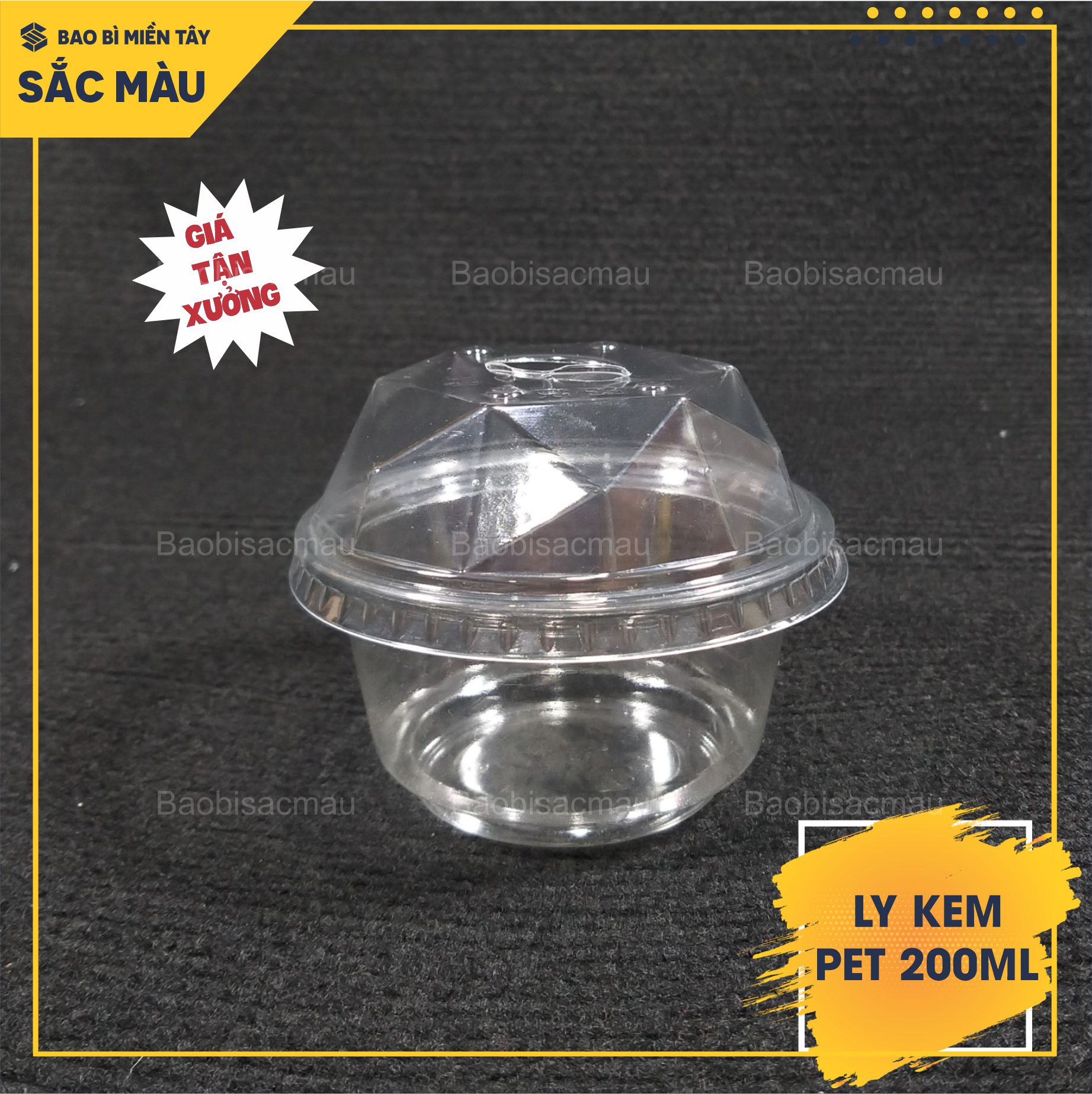 50 Ly kem PET 200ML kèm nắp, ly đựng kem, rau câu, bánh plan, topping....
