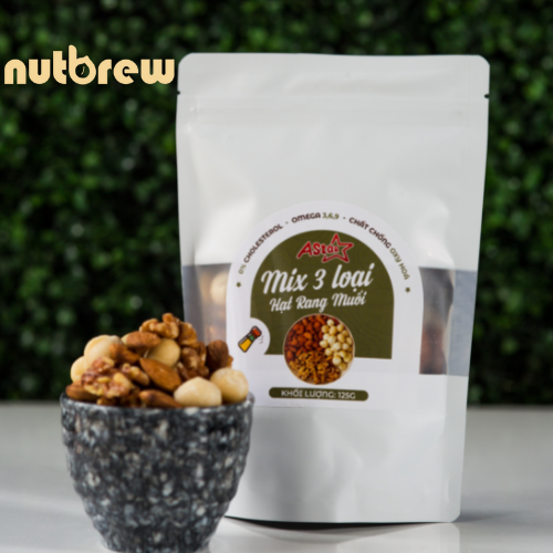 MIX 3 LOẠI HẠT RANG MUỐI ASTAR TÚI 125GR