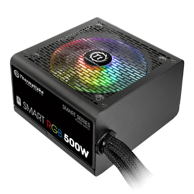 Nguồn Máy Tính PSU Power Thermaltake Smart RGB 500W 80 Plus White PS-SPR-0500NHSAWE-1 120mm - Hàng Chính Hãng