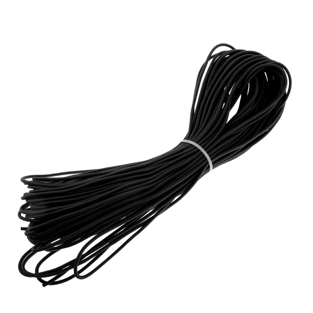 3mm Elastic Round Bungee Rope Shock Cord Tie Down Boats Trailers 30m Black