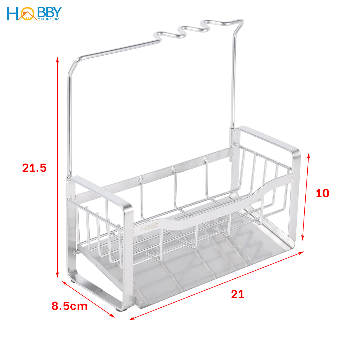 Kệ đựng dụng cụ rửa chén có giá treo inox 304 Hobby home decor KRC11