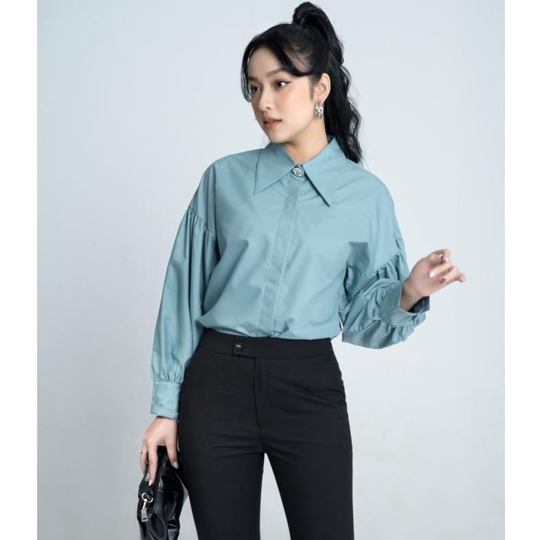 Áo Sơ Mi Nữ Thiết Kế Cổ Đức Bản To Tay Bồng HeraDG - SASBA018