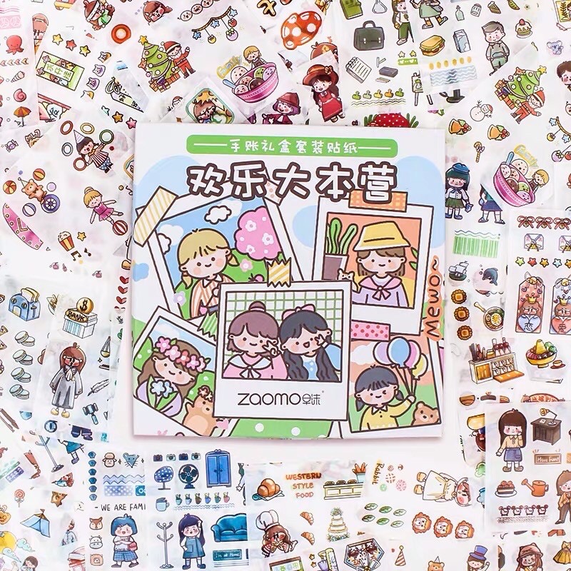 Tách lẻ 25 tờ stickers từ hộp stickers 100 tờ dễ thương (chỉ có 25 tờ không phải nguyên hộp