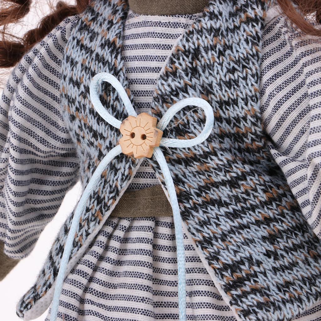 2x Lovely Porcelain Girl Doll People Figure with Gray Clothes Hat Set Gift