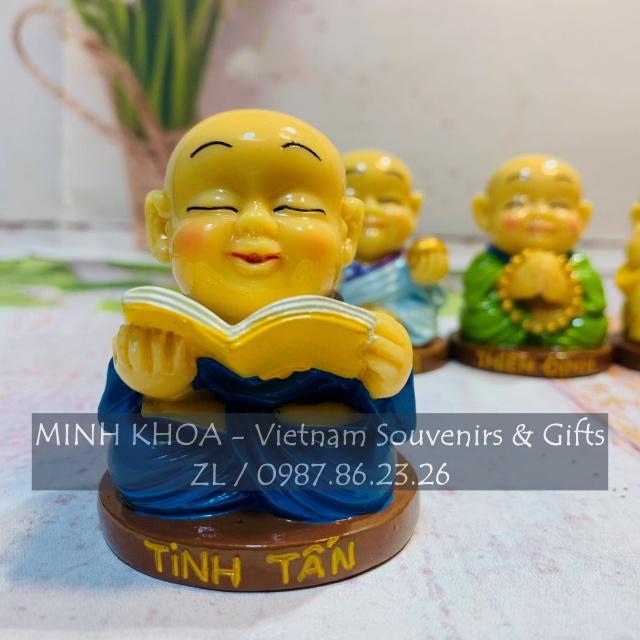 Bộ Tượng 4 Chú Tiểu Tứ Không Bằng Đá Cao Cấp Trưng Bày Bàn Làm Việc 7 cm