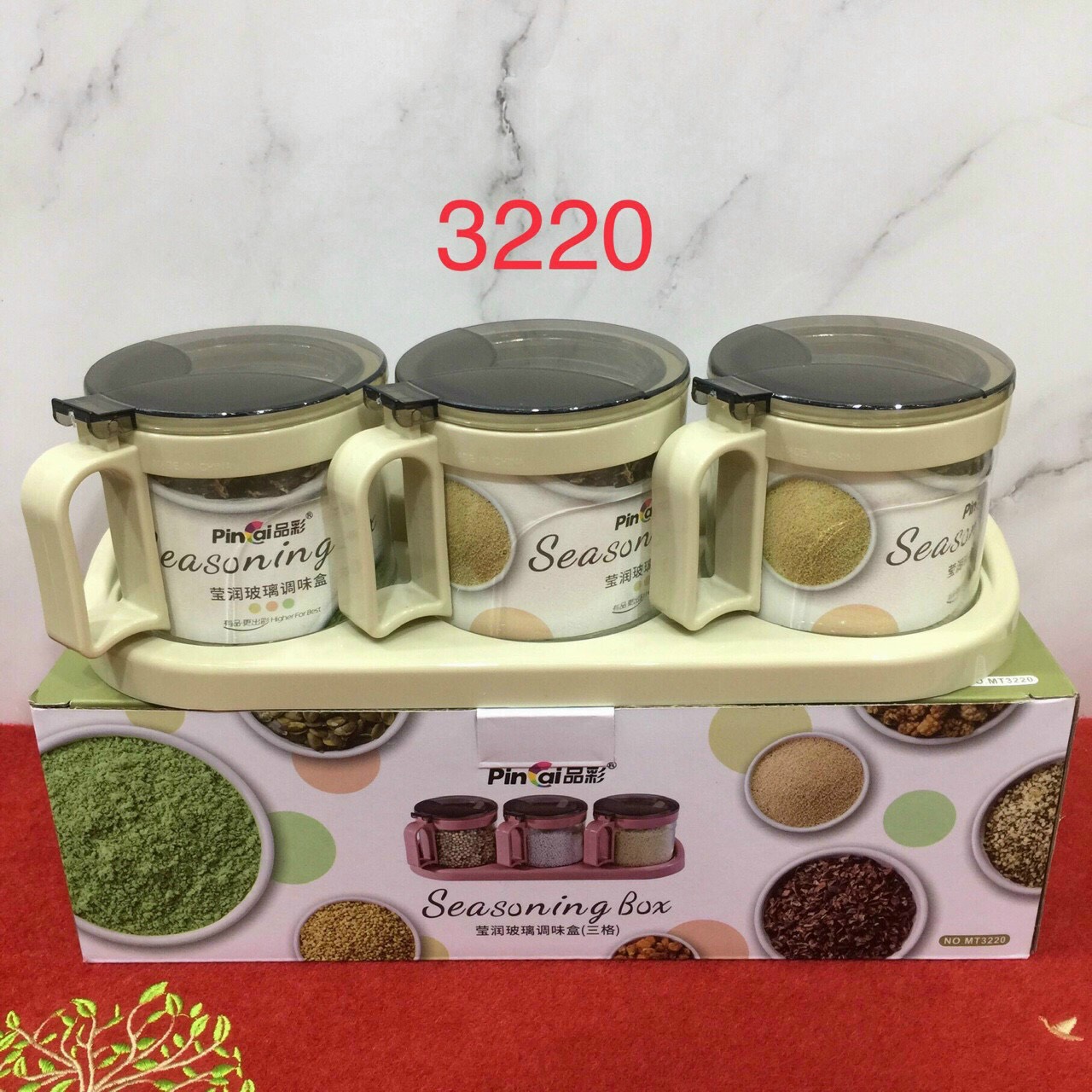BỘ ĐỰNG GIA VỊ THỦY TINH CAO CẤP CÓ NẮP ĐẬY AN TOÀN CHỐNG CHẢY NƯỚC - TH010 ( GIAO NGẪU NHIÊN )